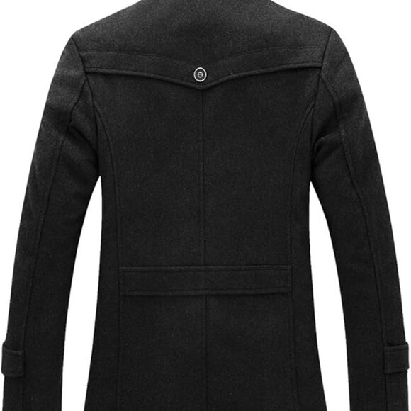 Youhan Men's Fitted Overcoat Cashmere Pea Coat (Large) - Picture 3 of 3
